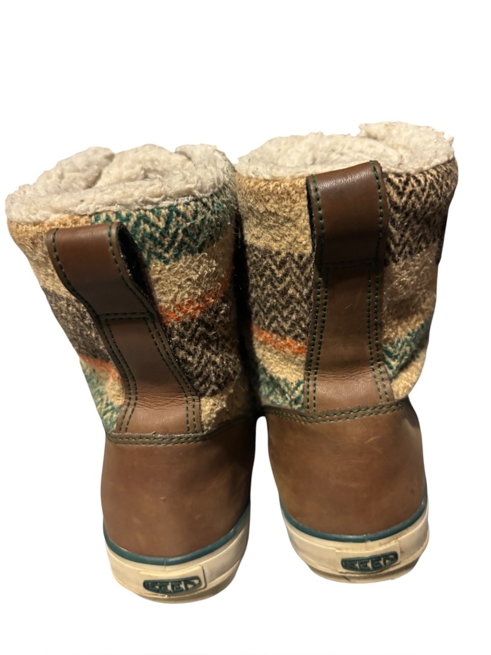 Keen Tan Striped Sherpa Lined Winter Boots Womens 8.5 - Picture 5 of 5
